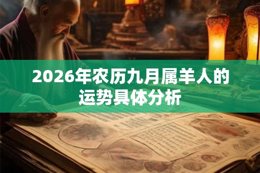 2026年农历九月属羊人的运势具体分析