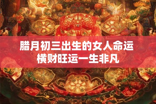 腊月初三出生的女人命运 横财旺运一生非凡