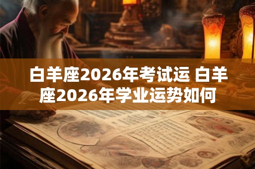 白羊座2026年考试运 白羊座2026年学业运势如何