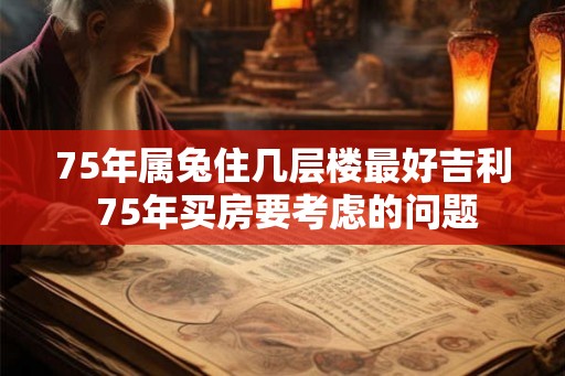 75年属兔住几层楼最好吉利 75年买房要考虑的问题