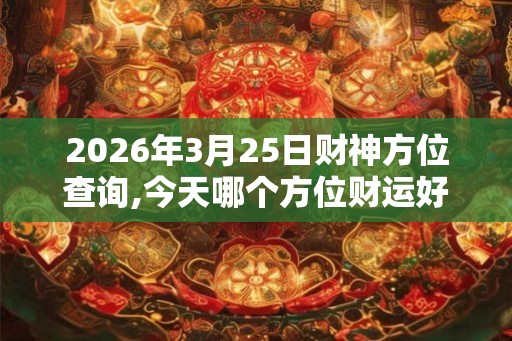 2026年3月25日财神方位查询,今天哪个方位财运好 2026年3月25日财神方位查询,今天哪个方位财运好