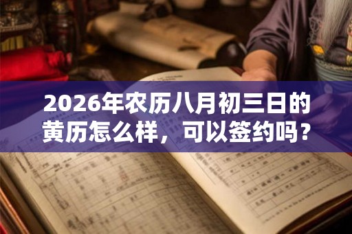 2026年农历八月初三日的黄历怎么样，可以签约吗？