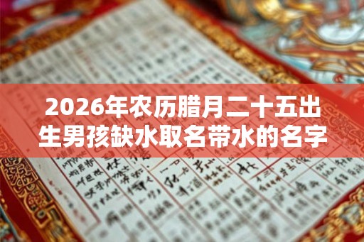 2026年农历腊月二十五出生男孩缺水取名带水的名字
