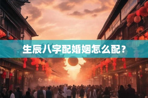 生辰八字配婚姻怎么配？