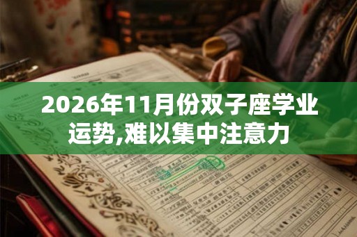 2026年11月份双子座学业运势,难以集中注意力
