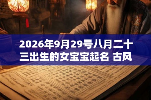 2026年9月29号八月二十三出生的女宝宝起名 古风仙气
