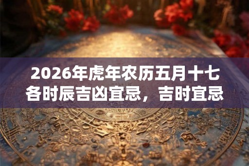 2026年虎年农历五月十七各时辰吉凶宜忌，吉时宜忌查询