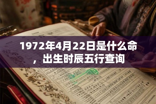 1972年4月22日是什么命，出生时辰五行查询