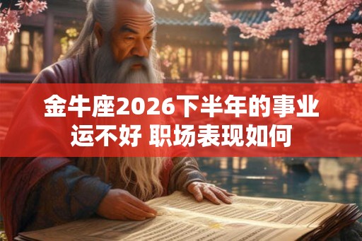 金牛座2026下半年的事业运不好 职场表现如何