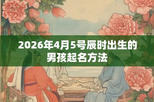 2026年4月5号辰时出生的男孩起名方法 2026年4月5号辰时出生的男孩起名方法
