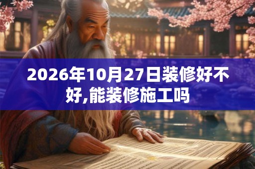 2026年10月27日装修好不好,能装修施工吗 2026年10月27日装修好不好,能装修施工吗