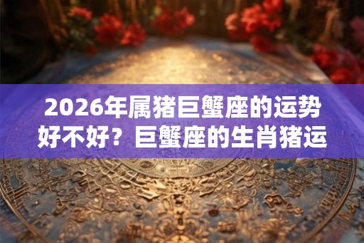 2026年属猪巨蟹座的运势好不好？巨蟹座的生肖猪运程