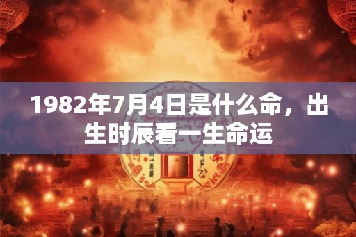 1982年7月4日是什么命，出生时辰看一生命运