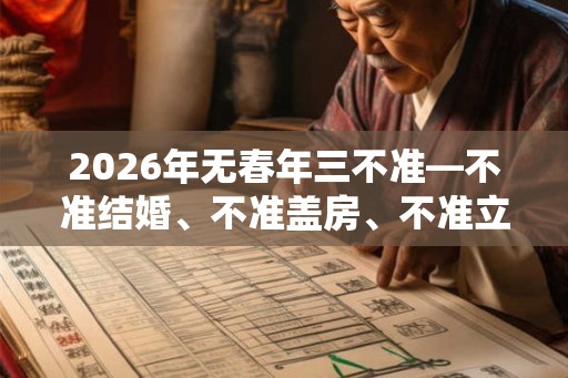 2026年无春年三不准—不准结婚、不准盖房、不准立碑