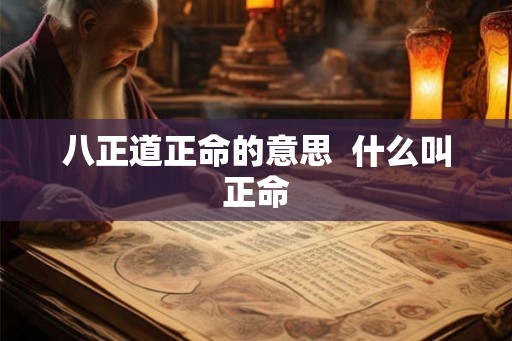 八正道正命的意思 什么叫正命 八正道正命的意思 什么叫正命