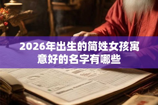 2026年出生的简姓女孩寓意好的名字有哪些