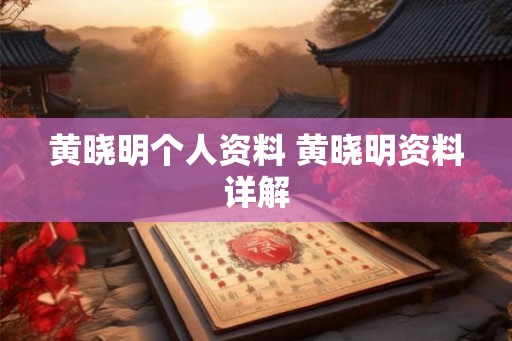 黄晓明个人资料 黄晓明资料详解