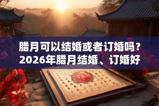 腊月可以结婚或者订婚吗？2026年腊月结婚、订婚好日子一览！