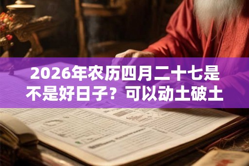2026年农历四月二十七是不是好日子？可以动土破土吗？