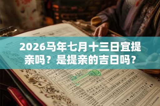 2026马年七月十三日宜提亲吗？是提亲的吉日吗？
