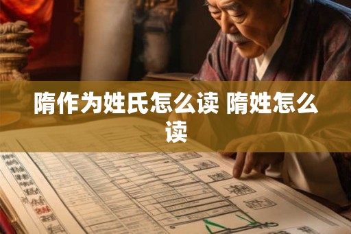 隋作为姓氏怎么读 隋姓怎么读 隋作为姓氏怎么读 隋姓怎么读