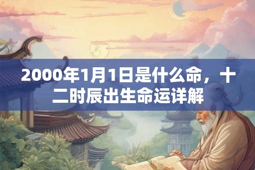 2000年1月1日是什么命，十二时辰出生命运详解