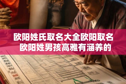 欧阳姓氏取名大全欧阳取名  欧阳姓男孩高雅有涵养的名字