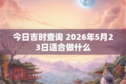 今日吉时查询 2026年5月23日适合做什么