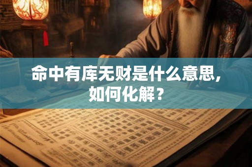 命中有库无财是什么意思,如何化解？