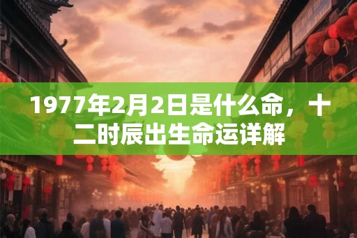 1977年2月2日是什么命，十二时辰出生命运详解
