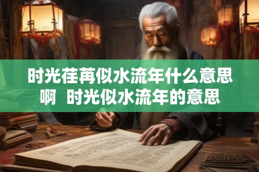 时光荏苒似水流年什么意思啊  时光似水流年的意思