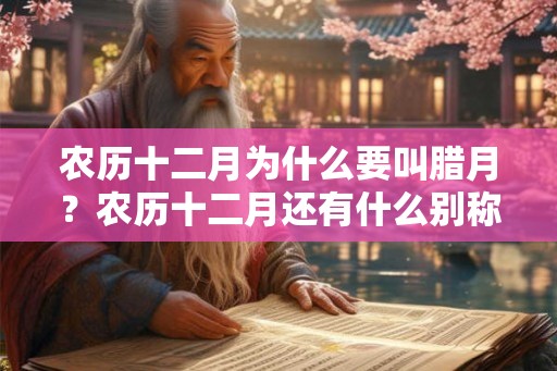 农历十二月为什么要叫腊月？农历十二月还有什么别称？