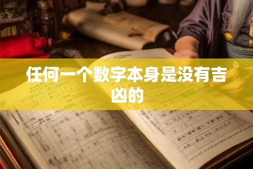 任何一个数字本身是没有吉凶的