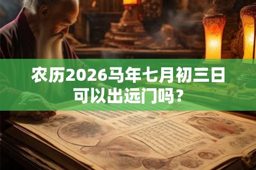 农历2026马年七月初三日可以出远门吗？