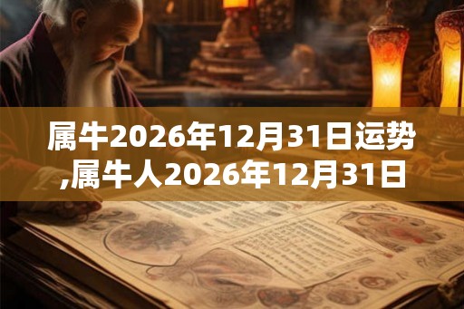 属牛2026年12月31日运势,属牛人2026年12月31日财运,生肖牛2026年12月31日运势