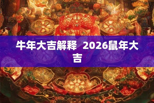牛年大吉解释  2026鼠年大吉