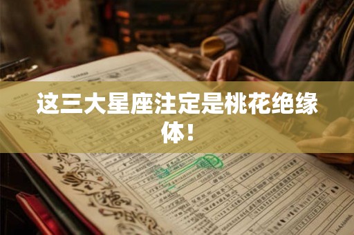 这三大星座注定是桃花绝缘体! 这三大星座注定是桃花绝缘体!