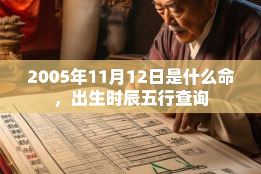 2005年11月12日是什么命，出生时辰五行查询