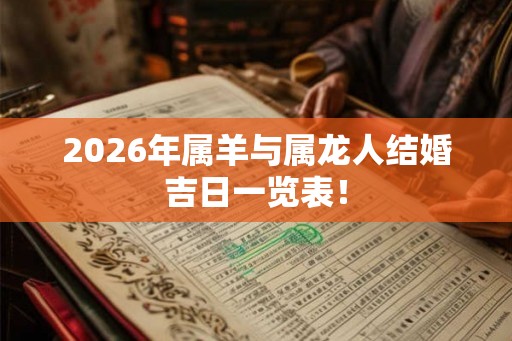2026年属羊与属龙人结婚吉日一览表！