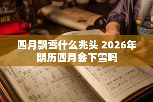 四月飘雪什么兆头 2026年阴历四月会下雪吗