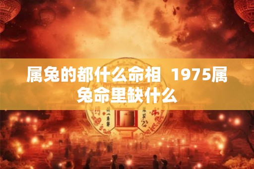 属兔的都什么命相  1975属兔命里缺什么