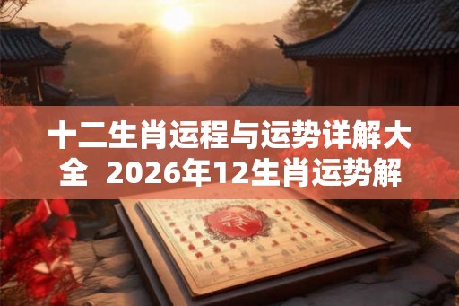 十二生肖运程与运势详解大全  2026年12生肖运势解析