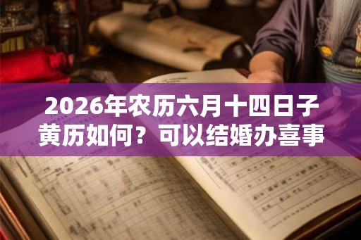2026年农历六月十四日子黄历如何？可以结婚办喜事吗？
