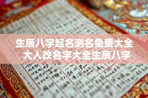 生辰八字起名测名免费大全  大人改名字大全生辰八字免费