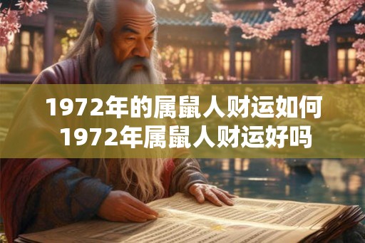 1972年的属鼠人财运如何 1972年属鼠人财运好吗