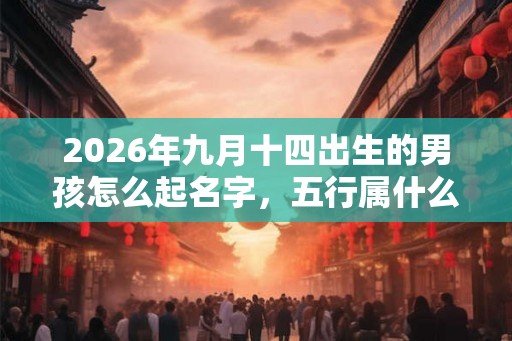 2026年九月十四出生的男孩怎么起名字，五行属什么