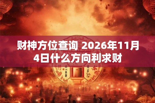 财神方位查询 2026年11月4日什么方向利求财