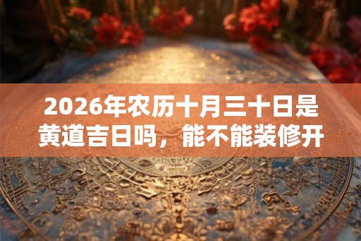 2026年农历十月三十日是黄道吉日吗，能不能装修开工？