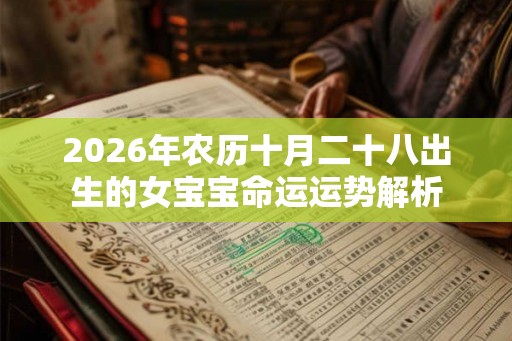 2026年农历十月二十八出生的女宝宝命运运势解析