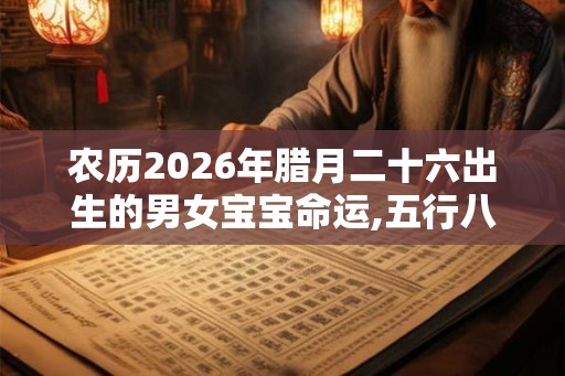 农历2026年腊月二十六出生的男女宝宝命运,五行八字起名参考